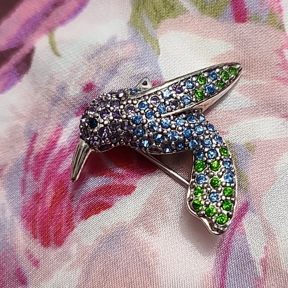 Vintage Bird Brooch/Pin with precious stones - Picture 2 of 3